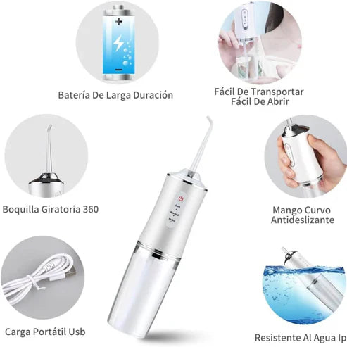 CleanPro® Irrigador bucal que limpia a fondo y deja tu boca fresca todo el día.