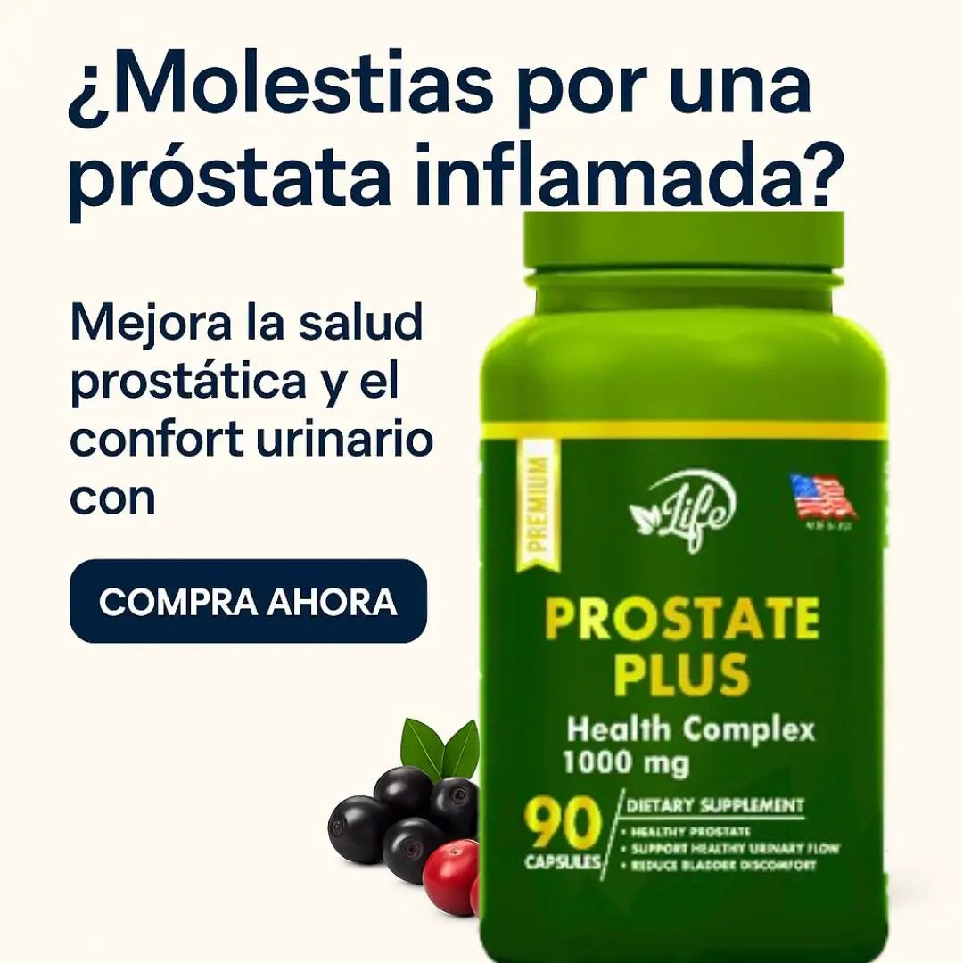 Prostate Plus™ – 90 Cápsulas Naturales – Vuelve a dormir como antes. Menos molestias, más bienestar.