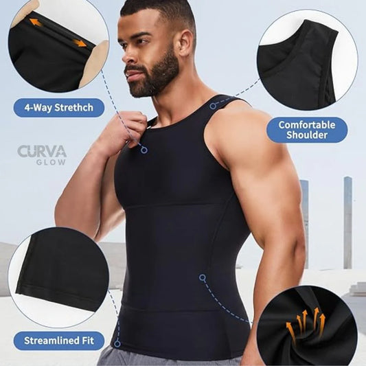 -FlexFit™ Camiseta de Compresión para Hombre | Soporte y Comodidad con Algodón Elástico de Alta Calidad