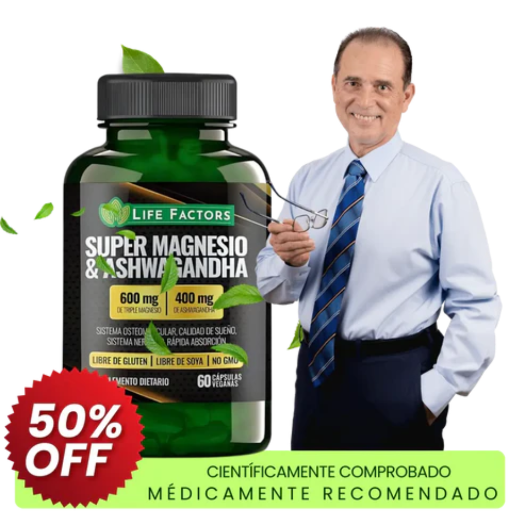 Oferta 2x1 - Magnesio + Ashwagandha-37 beneficios reales para tu mente y tu cuerpo: menos estrés, mejor sueño, más energía.