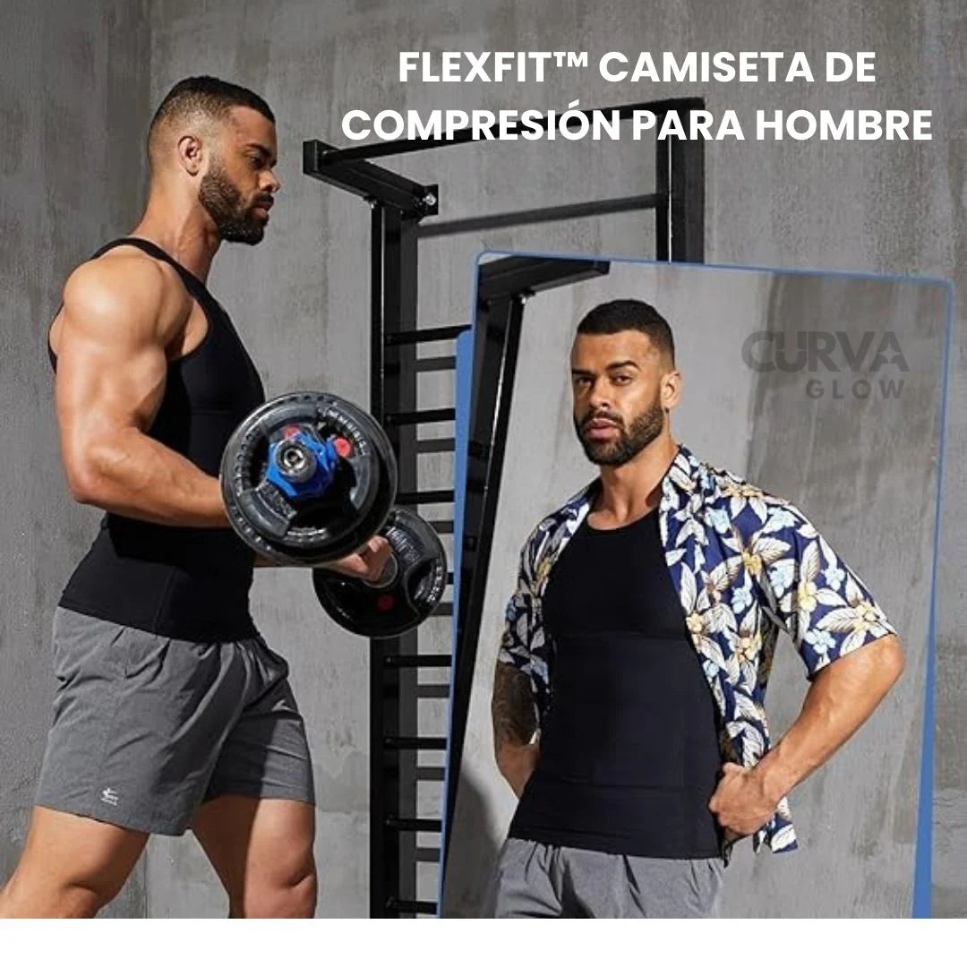 -FlexFit™ Camiseta de Compresión para Hombre | Soporte y Comodidad con Algodón Elástico de Alta Calidad