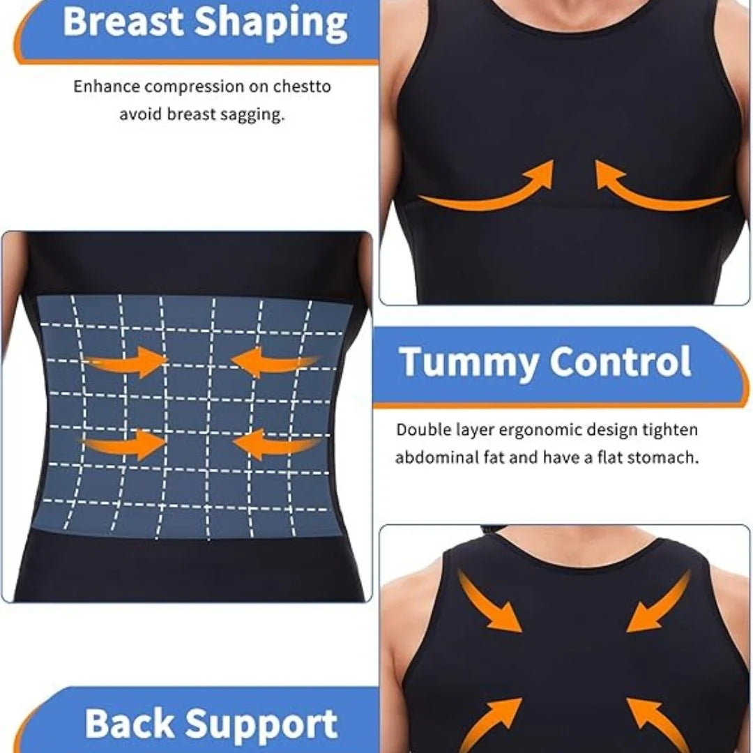 -FlexFit™ Camiseta de Compresión para Hombre | Soporte y Comodidad con Algodón Elástico de Alta Calidad