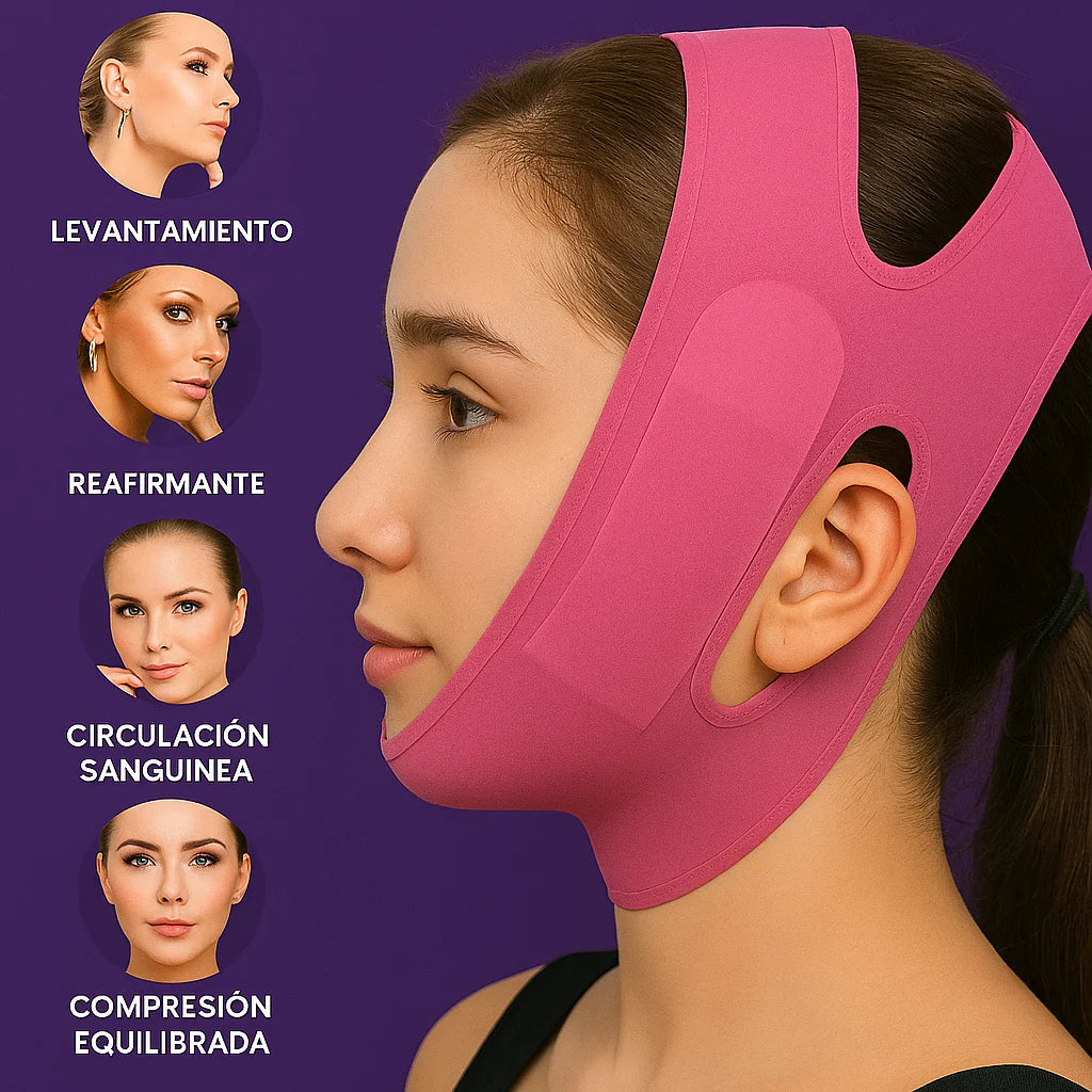 LipoLift™ – Faja que reafirma tu rostro en solo 15 min al día, sin cremas ni cirugías.