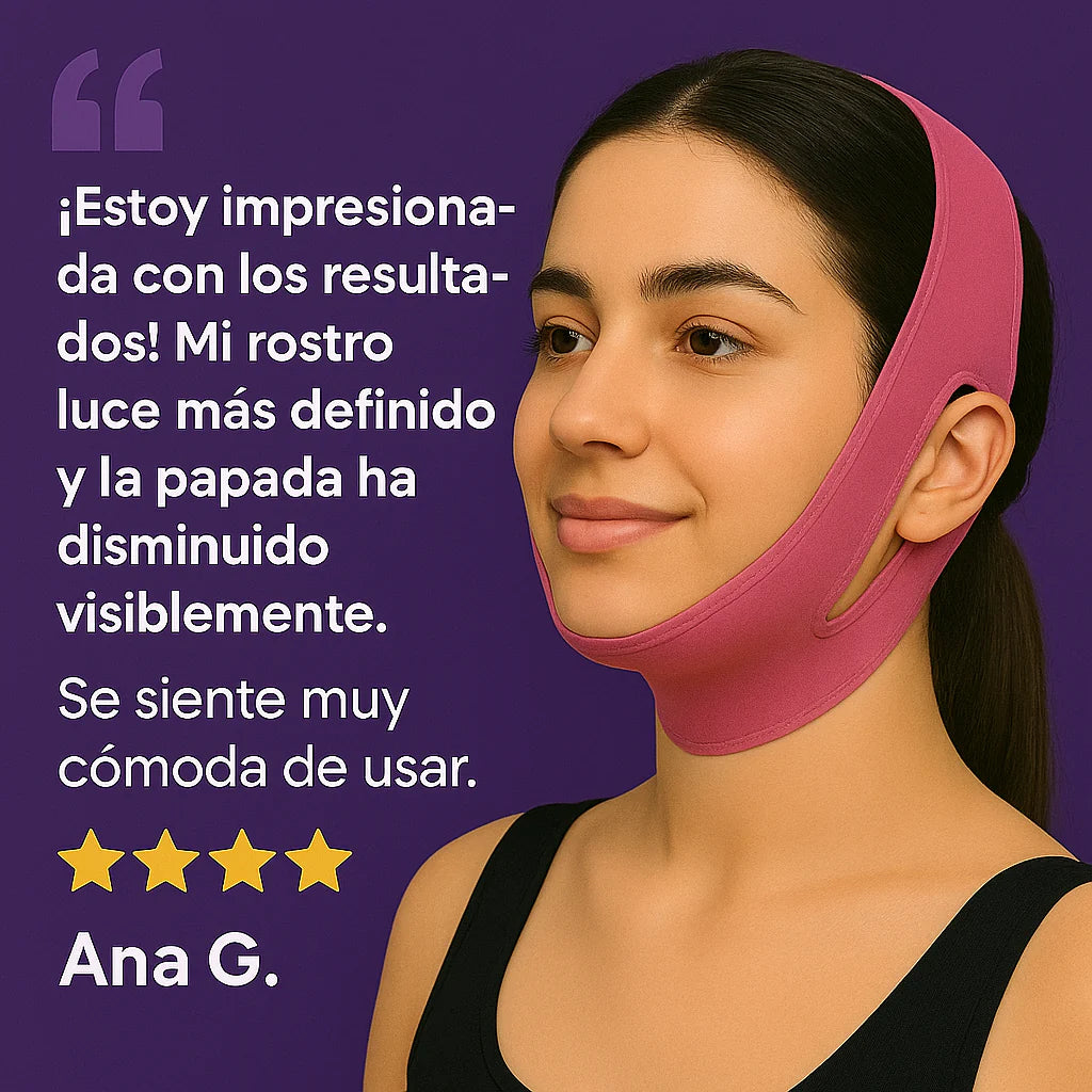 LipoLift™ – Faja que reafirma tu rostro en solo 15 min al día, sin cremas ni cirugías.