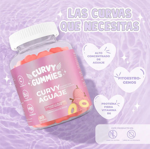 Curvy Gummies® – 60 Gomitas para que tus glúteos se vean más firmes, grandes y redondos