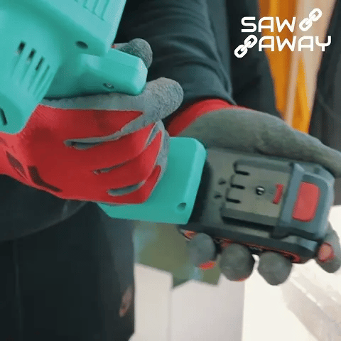 Saw Away™  Motosierra Inalámbrica 6 pulgadas– Corta sin esfuerzo, sin cables, sin ruido.