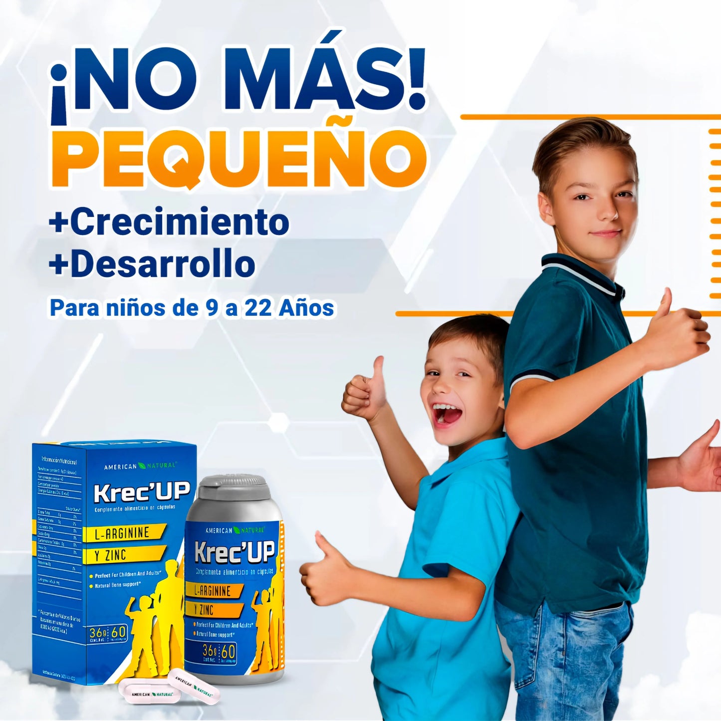 Krec Up™ 60 Cápsulas – Apoyo natural para el crecimiento de tu hijo