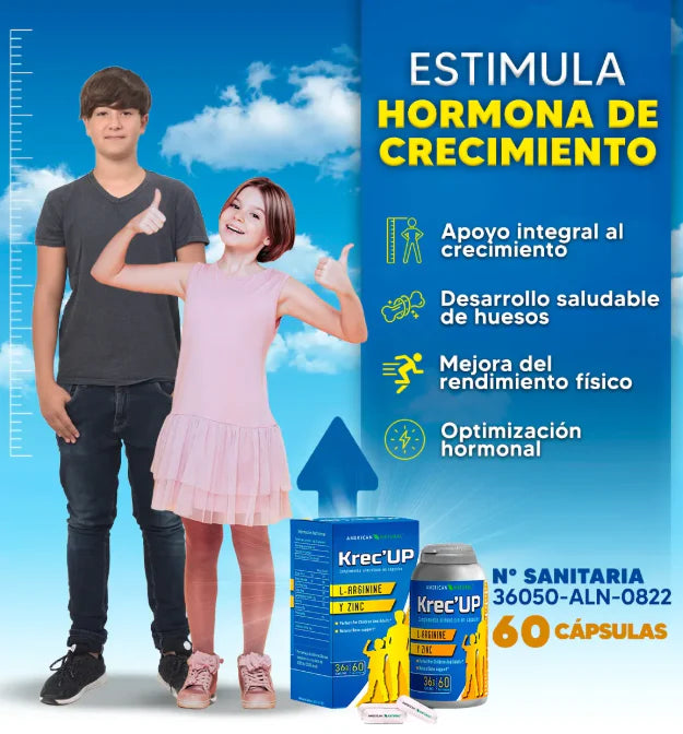 Krec Up™ 60 Cápsulas – Apoyo natural para el crecimiento de tu hijo