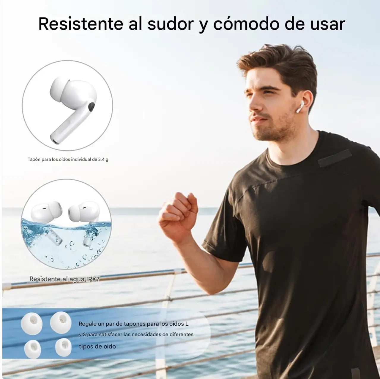 SoundPro™ Audífonos inalámbricos con pantalla Led inteligente y control táctil.