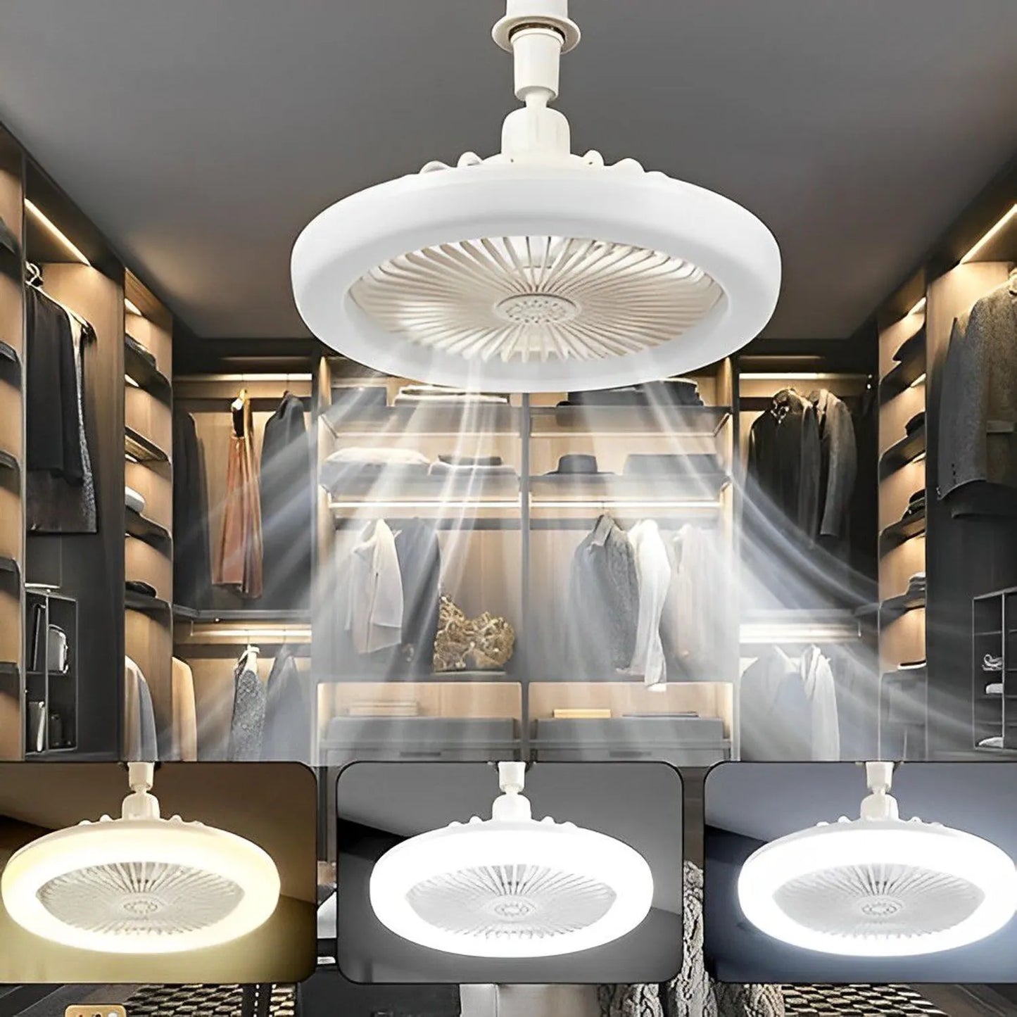 LumiBrisa™ Ventilador LED 3 en 1 –Ilumina tu espacio, refresca tu ambiente y se maneja con control remoto.